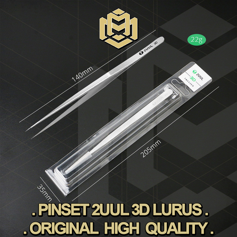 Pinset 2UUL 3D Lurus / Pinset Lurus Tajam Lancip 2UUL 3D HIGH QUALITY / Pinset 2UUL 3D Lurus Ori