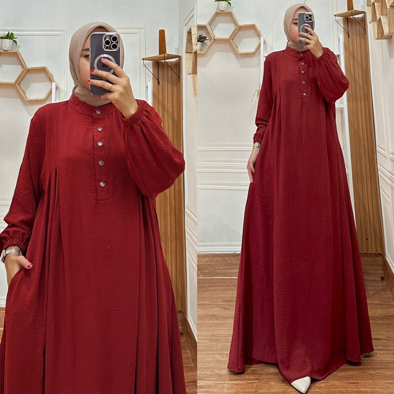 Dress AMEENA, Bahan Crinkle Airflow, JUMBO LD 120 PB 140