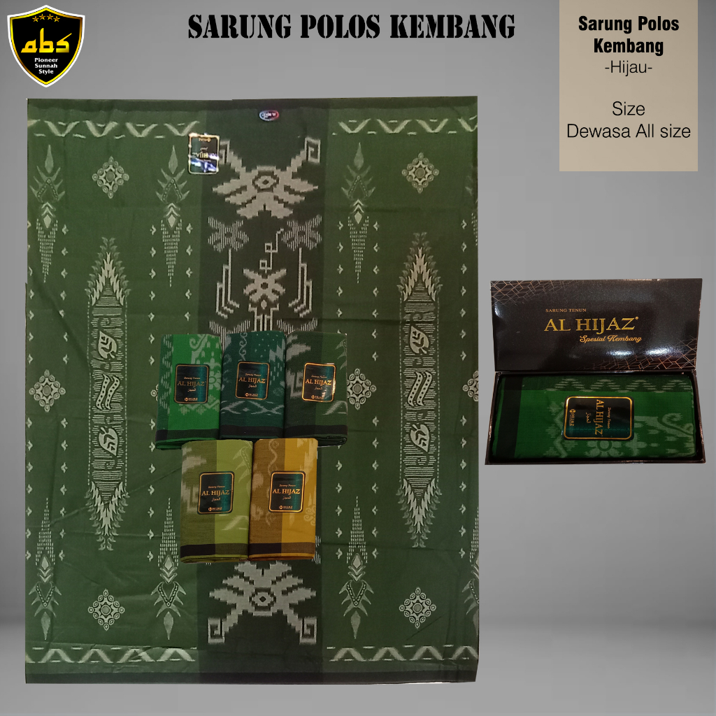 Sarung Tenun Halus Al Hijaz Spesial Motif Warna Polos Kembang Perlengkapan Sholat Pria Wanita Dewasa