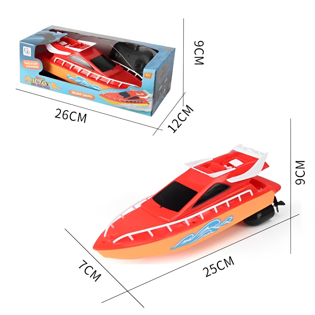 RC Speed Boat Mainan Kapal Remote Control Anak Laki Laki 3-4-5-6-7 Tahun | Hadiah Ulang Tahun Anak Cowok