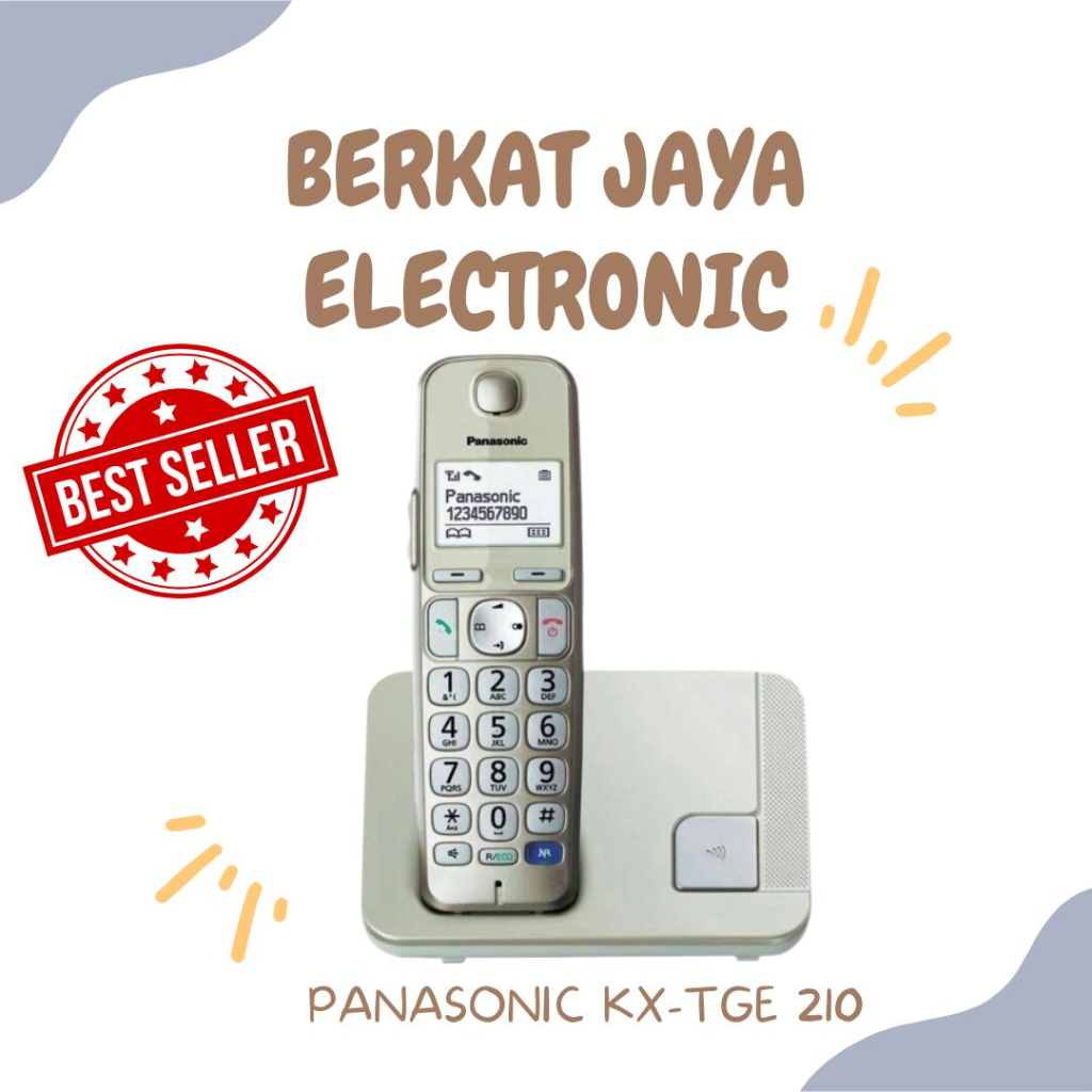 Cordless Panasonic Phone KX-TGE210 Silver Eco Plus Clear Sound