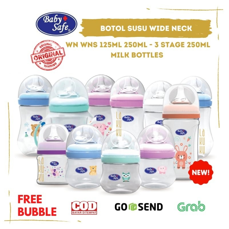 BABY SAFE BABYSAFE  WIDENECK BOTTLE Botol Susu Anak Bayi WN001 WN002 WN004 WN005 WN30 Babysafe