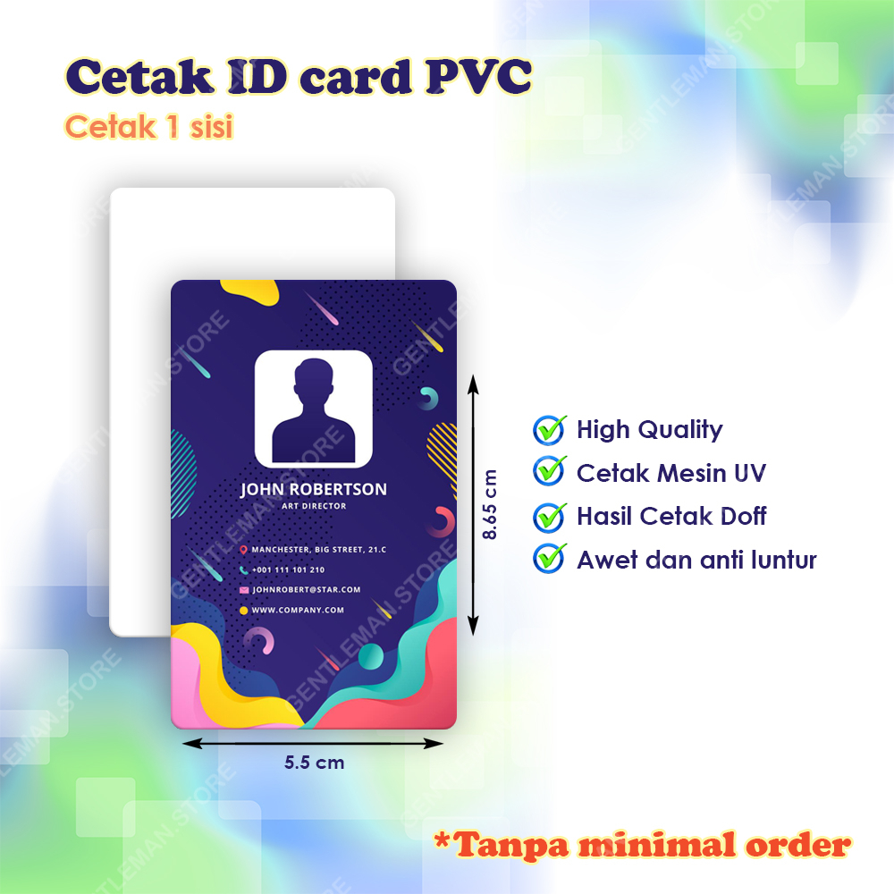 Cetak ID Card PVC Premium Kartu Member / Kartu Anggota Pelajar Tanpa Minimal Order