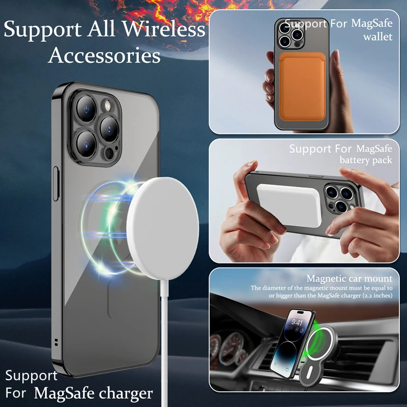 Case iPhone Magsafe Magnetik Wireless Charging pelindung lensa kamera iPhone 11 11 Pro 11 Pro Max 12 12 Pro 12 Pro Max 13 13 Pro 13 Pro Max