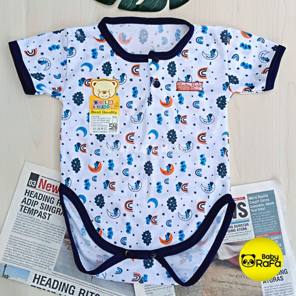 Serian Navy - 3 Pcs Jumper Bayi Serian NAVY Baju Kodok Bayi Jumpsuit Bayi Jumper Bodysuit Bayi SNI Bolo Bolo