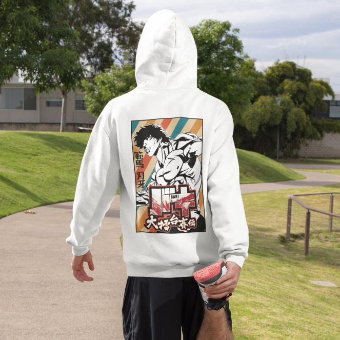 Hoodie anime Baki Hanma the Grappler Black &amp; White