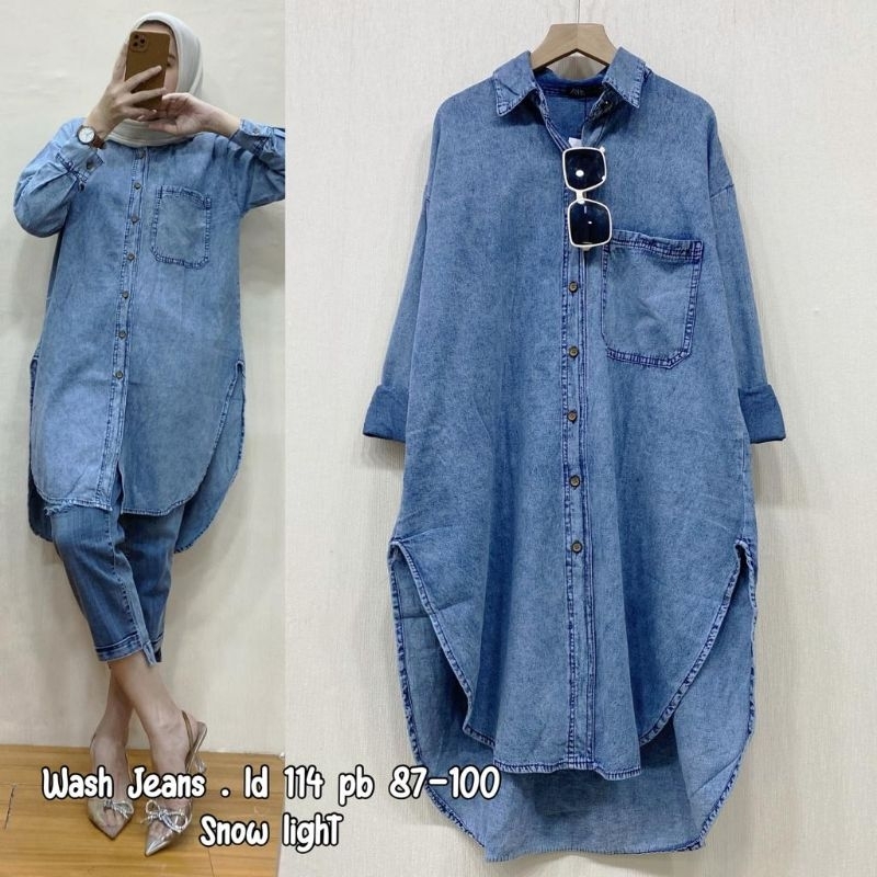 Tunik wash jeans ld 114 cm