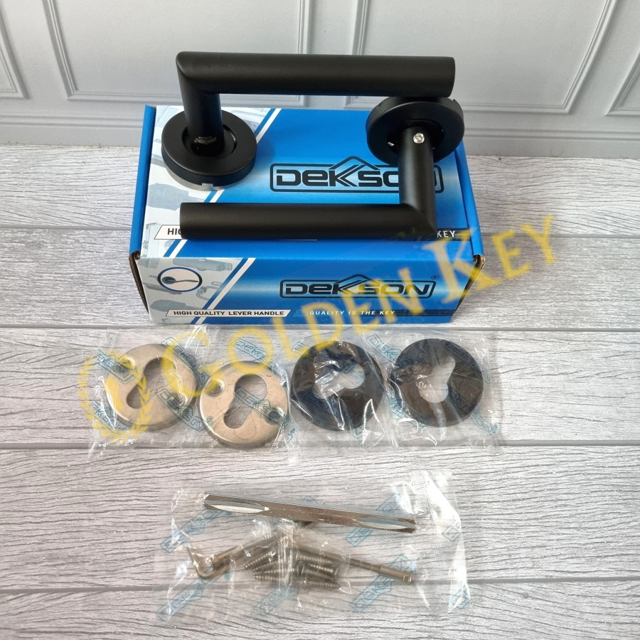 Handle Gagang Pintu Dekkson LHTR 0003 Black Hitam Dekson Pintu Kayu