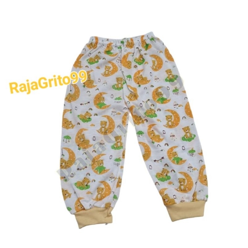 Celana Panjang Bayi Motif Print Sablon (Grosir 12pcs) Newborn