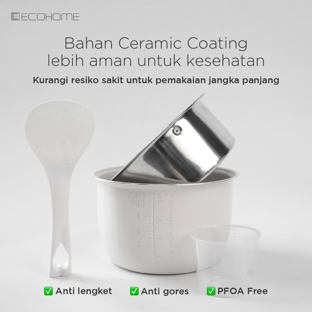 Rice Cooker Ecohome Low Carbo ELS777 / ELS-777 / ELS 77 Original Garansi Resmi