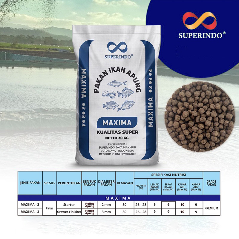 PELET PAKAN IKAN PATIN (MAXIMA) 30Kg