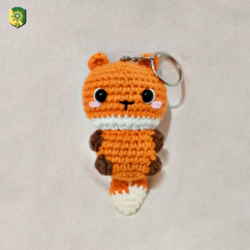 Amigurumi Fox Keychain | Gantungan kunci rajut rubah