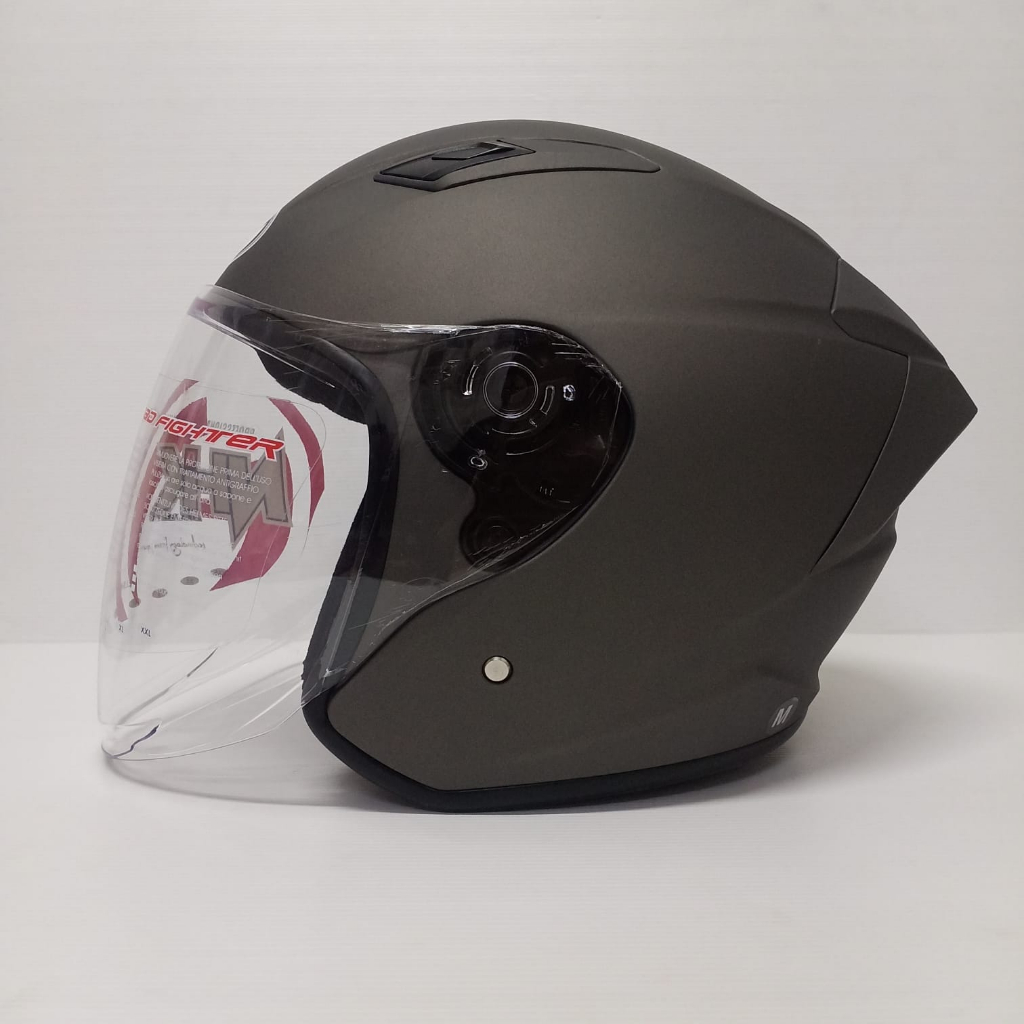 NHK HELM R1 ELITE SOLID GREY DOFF SINGLE VISOR HALF FACE NHK ELITE