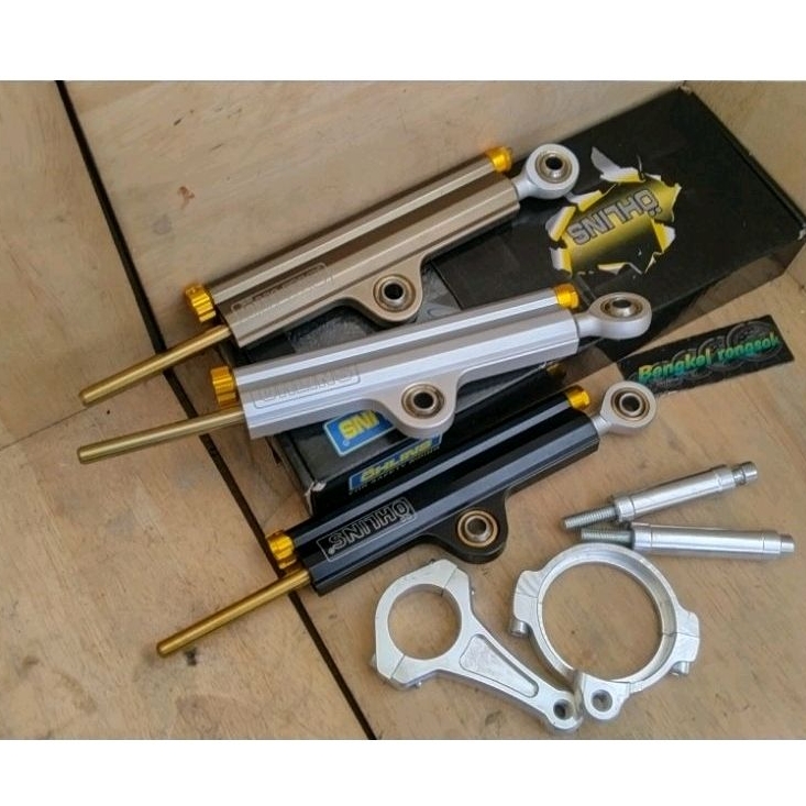STABILIZER STANG OHLINS NINJA 150 R RR SS ZX PLUS BREKET STEERING DUMPER OHLINS PNP NINJA R RR SS