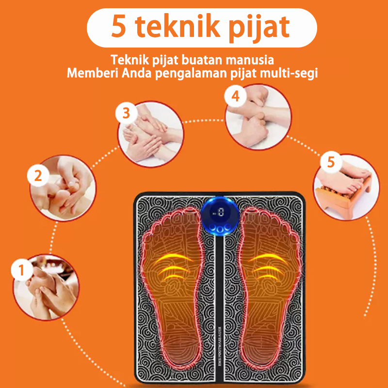 Alat Pijat Kaki Terapi Electric/Ems Foot Massager Original/Alat Terapi Kaki Akupunktur Pengisian Meningkatkan Sirkulasi Darah Meredakan Sakit（Dengan Remote Control）