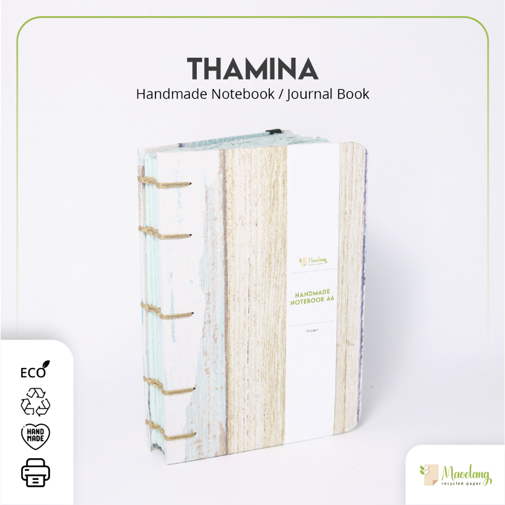 

[FLORENCE] Handmade Notebook / Journal Book (Lembaran Kertas Daur Ulang) by Maoelang Recycled Paper