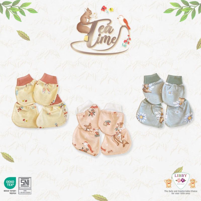 Sarung Tangan Kaki Bayi NB Rib Libby -  STK Libby