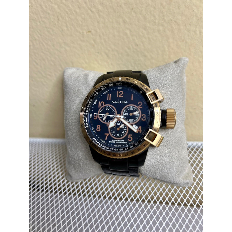 Nautica Jam Tangan Original Yatch Club Chrono A40006 Swiss Movement Watch