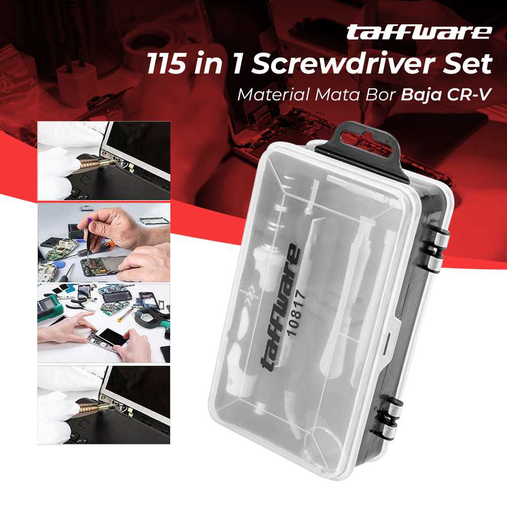 Taffware 115 in 1 Screwdriver Set Reparasi Smartphone Laptop Precision