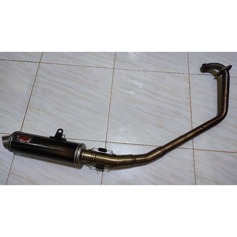 Knalpot R9 Mugello black carbon Original Old Vixion