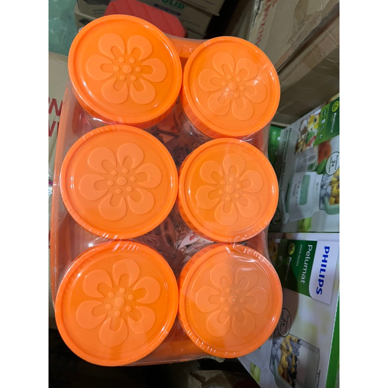 TOPAN Premium Set Dx Bunga Lovenia Toples Set Nampan 6bh Toples Warna Orange