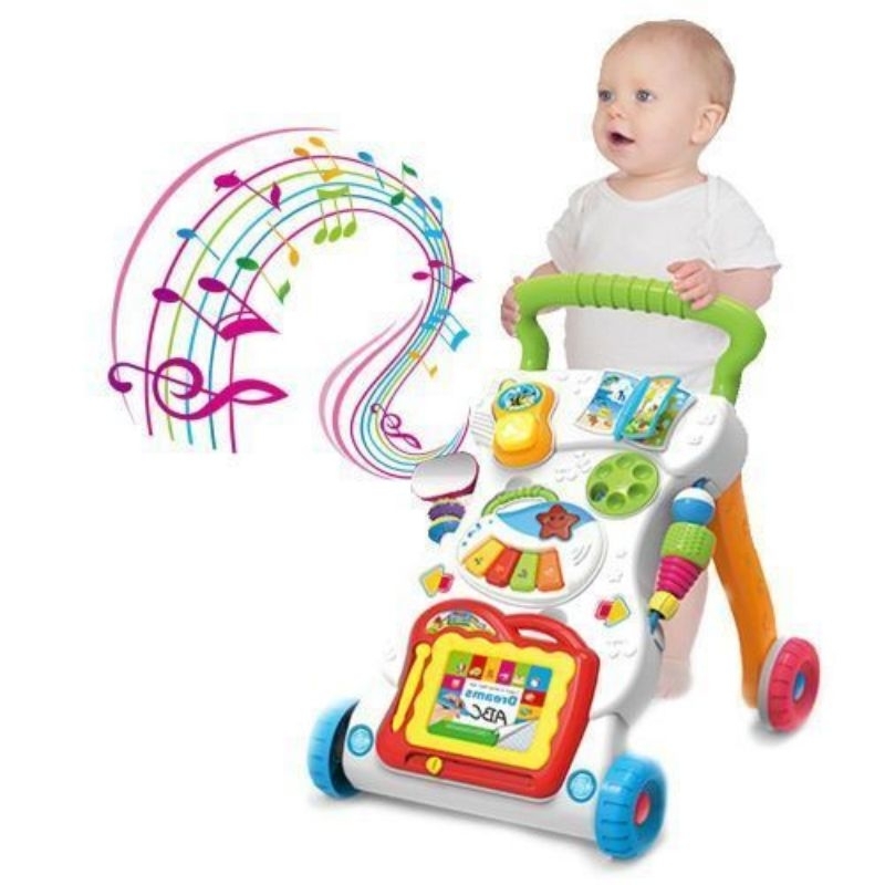 Mainan Dorongan Push Baby Walker - Mainan Edukasi Bayi Music Walker Musical Belajar Berjalan