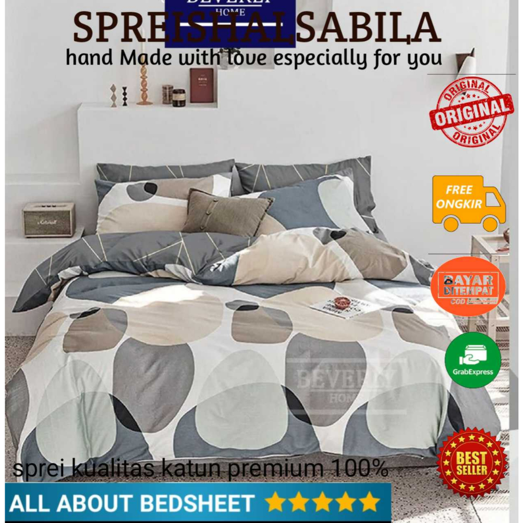 Sprei Aesthetic Katun Anti Geser Sprei 200x200 Sprei 180x200 Sprei 160x200 Sprei 140x200 Sprei 120x2