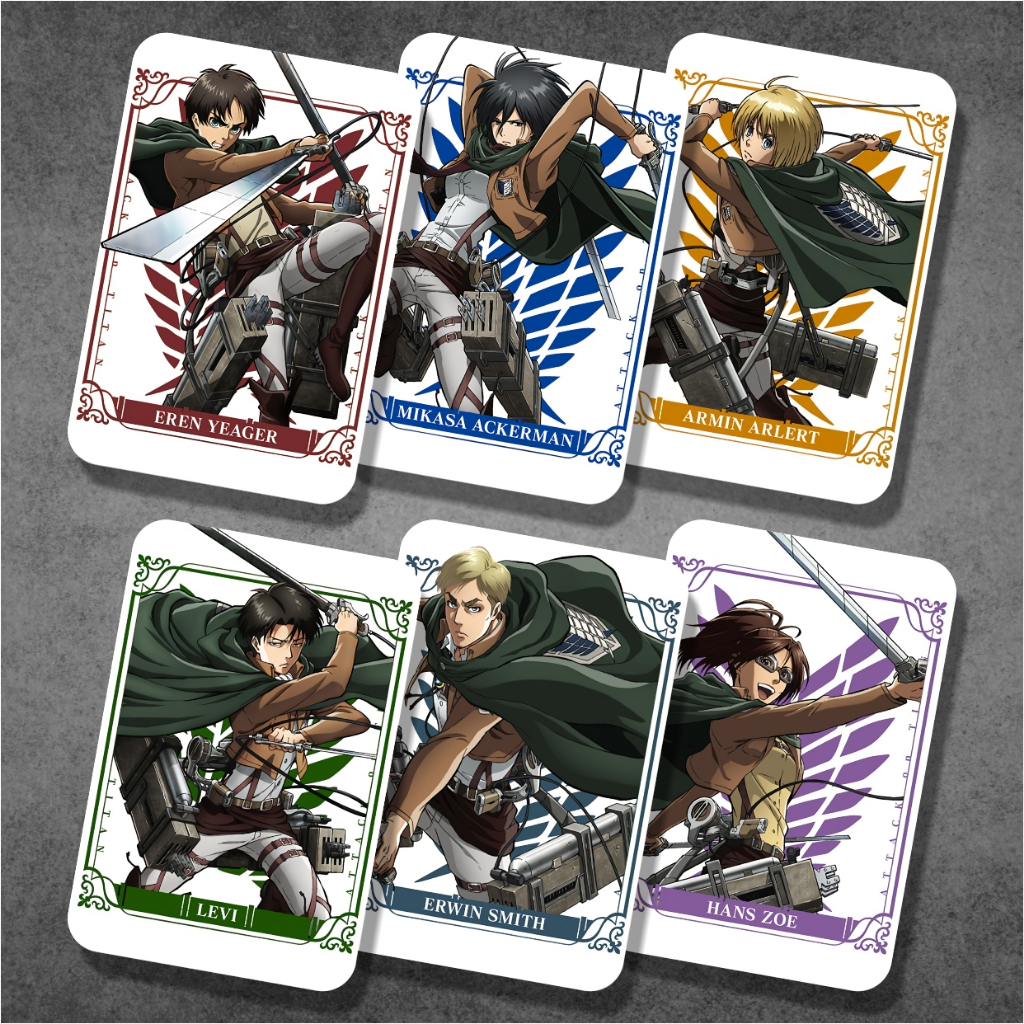 Koleksi Photocard / Kartu Anime Shingeki no Kyojin B - Eren Mikasa Levi