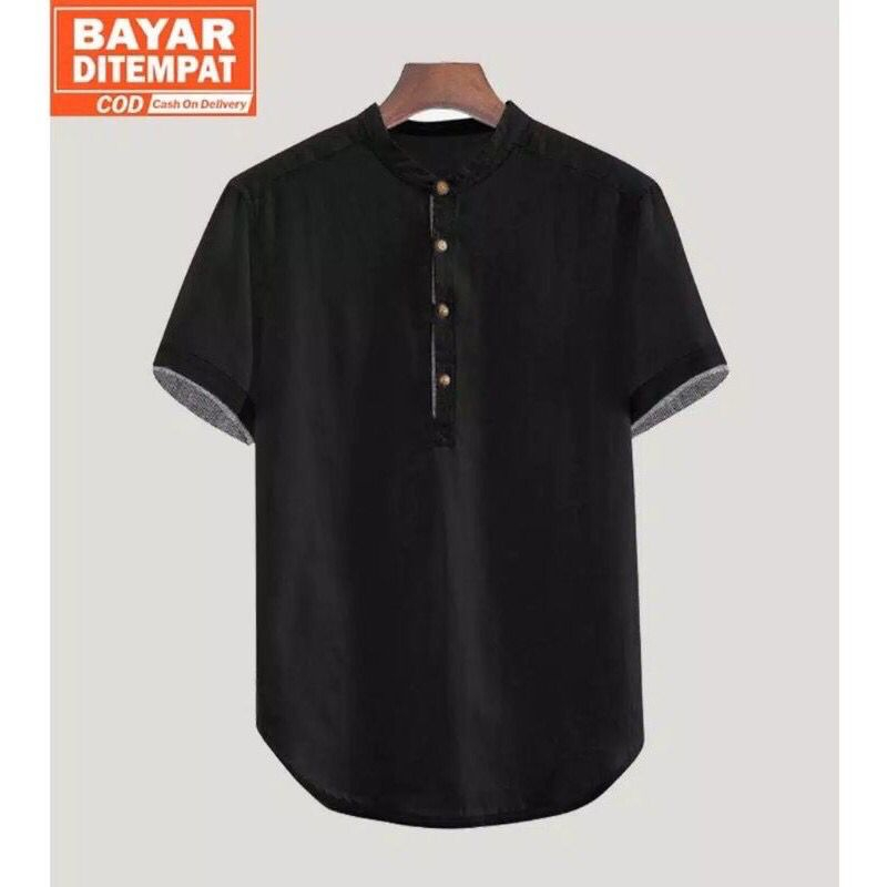 Baju Koko Kurta Hanafi Pria Dewasa Lengan Pendek