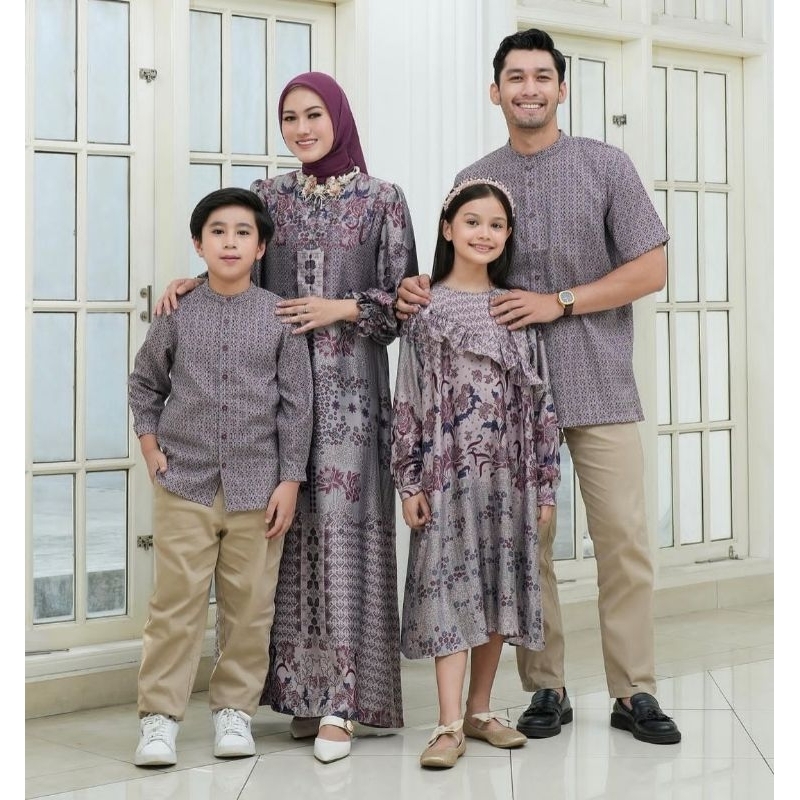 Zabina Dress maroon dan Arya Koko maroon Swastamita series geulis