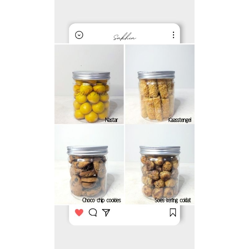 

Kue lebaran / cookies / kue kering kemasan jar 750ml (nastar, kastengel, almond london)