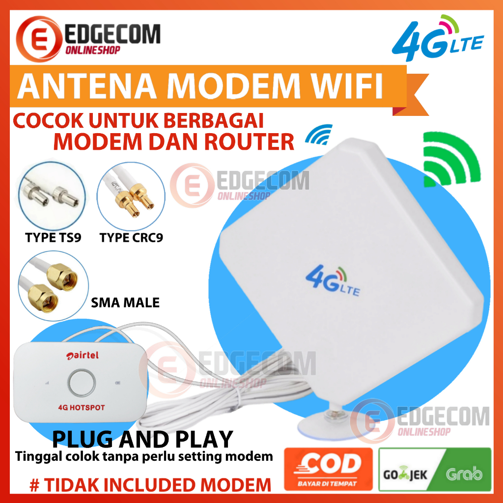 Antena External Modem Mifi dan USB 4G LTE HUAWEI E5573, E5577, E3372 TS9 DAN CRC9