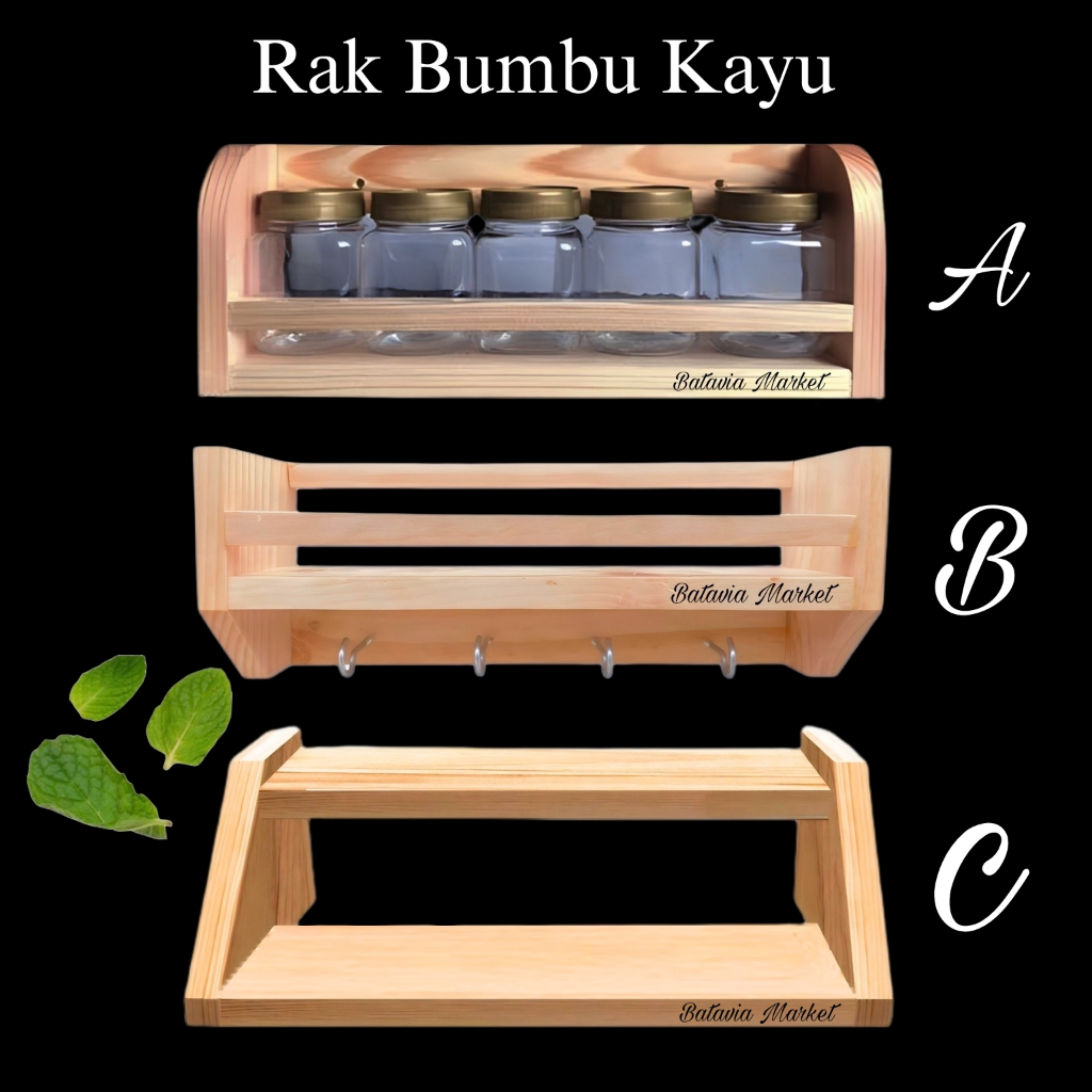 Rak Bumbu Dapur Kayu Jati Belanda / Tempat Bumbu Kayu