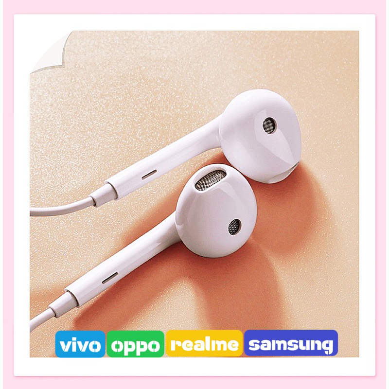 Earphone Headset Ori copotan Ori Cabutan For Vivo Samsung Oppo Realme+Microphone