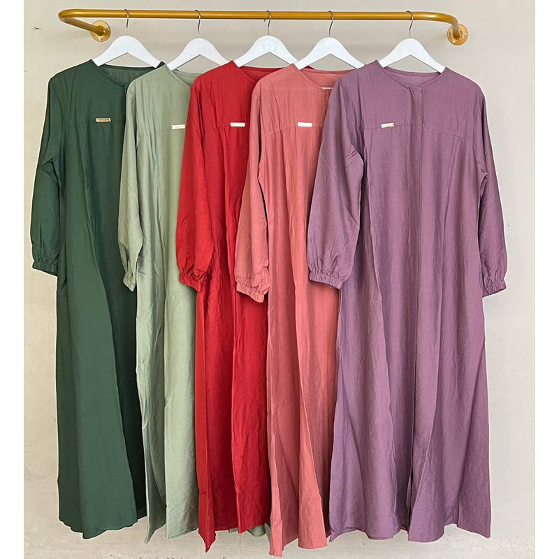 emily dress gamis polos linen premium busui