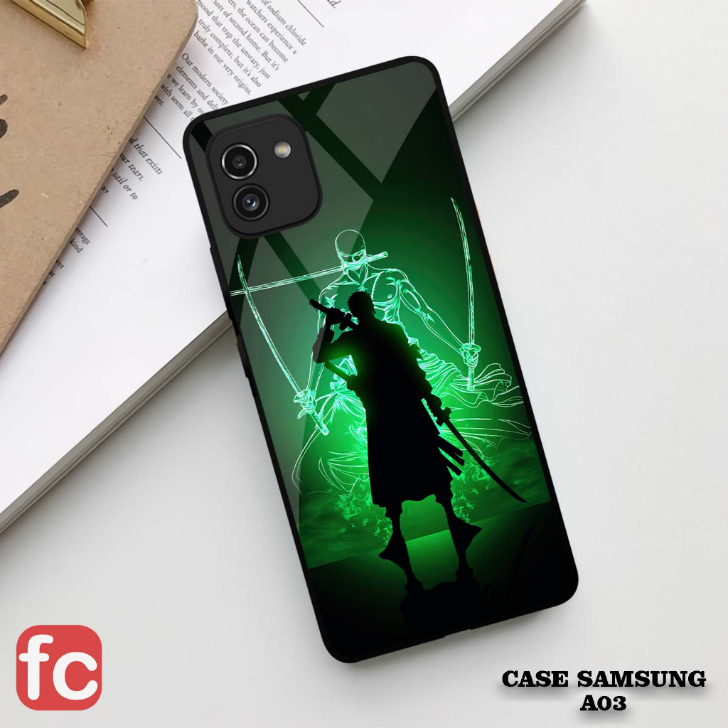 Case Glossy Samsung A03 [FR32] Anime One Piece Zoro Casing Hp Kilau A03 Silikon Kesing Hape Smarphon