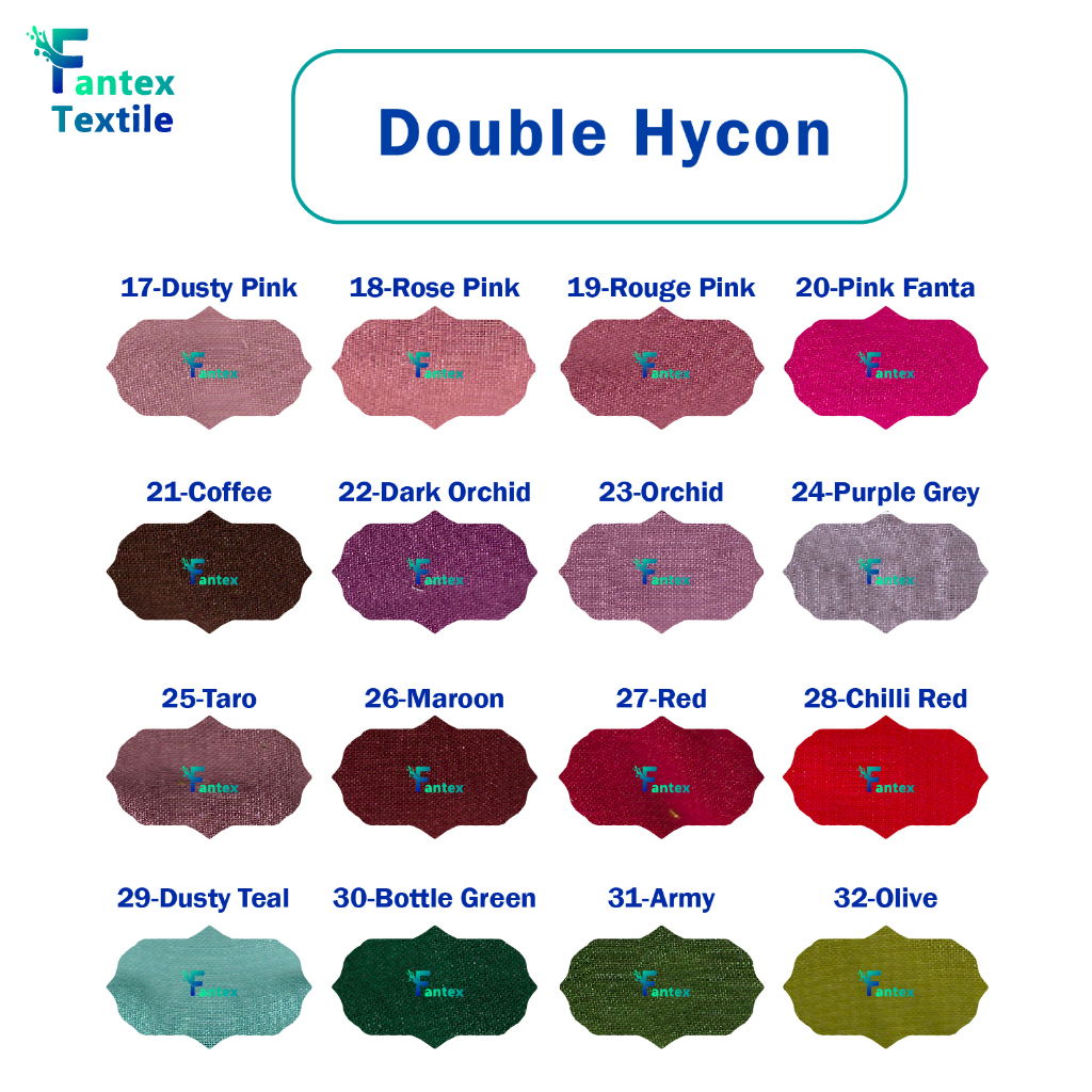 (HARGA PER 50 CM) Kain Double Hycon per 0,5 m Sifon Bella Square Fine Finne Polycotton Potton Premium Eceran per 50 cm 1/2 m meter