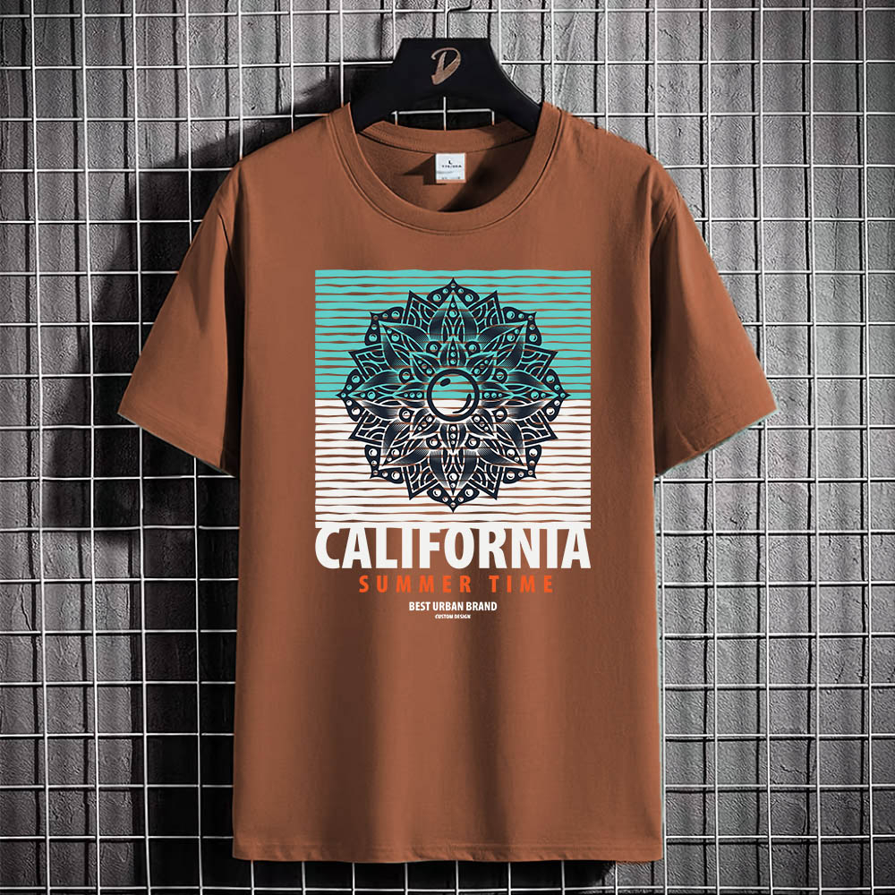 Kaos Tshirt Pria Baju CALIFORNIA Distro Basic Lengan Pendek Cowok Kasual DTF