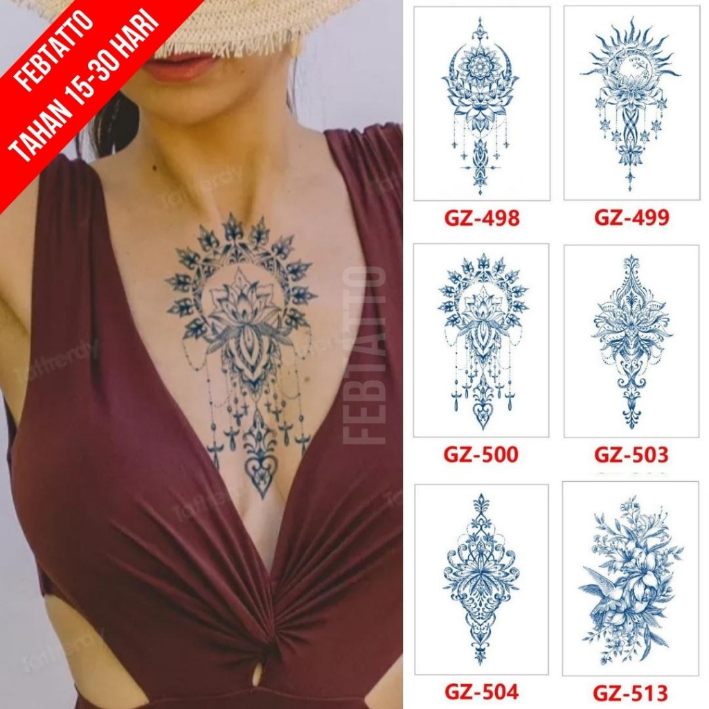 FRUIT INK Tato Semi Pemanent Tahan 1 Bulan Ukuran 11cmx18cmTato Lengan Tato Dada Tato tangan Tato Kaki Tato Punggung Tato Jari  Motif Aesthetic Tatto Temporary Stiker Tato Halal Grosir Tato air motif bunga dream catcher GZ 500