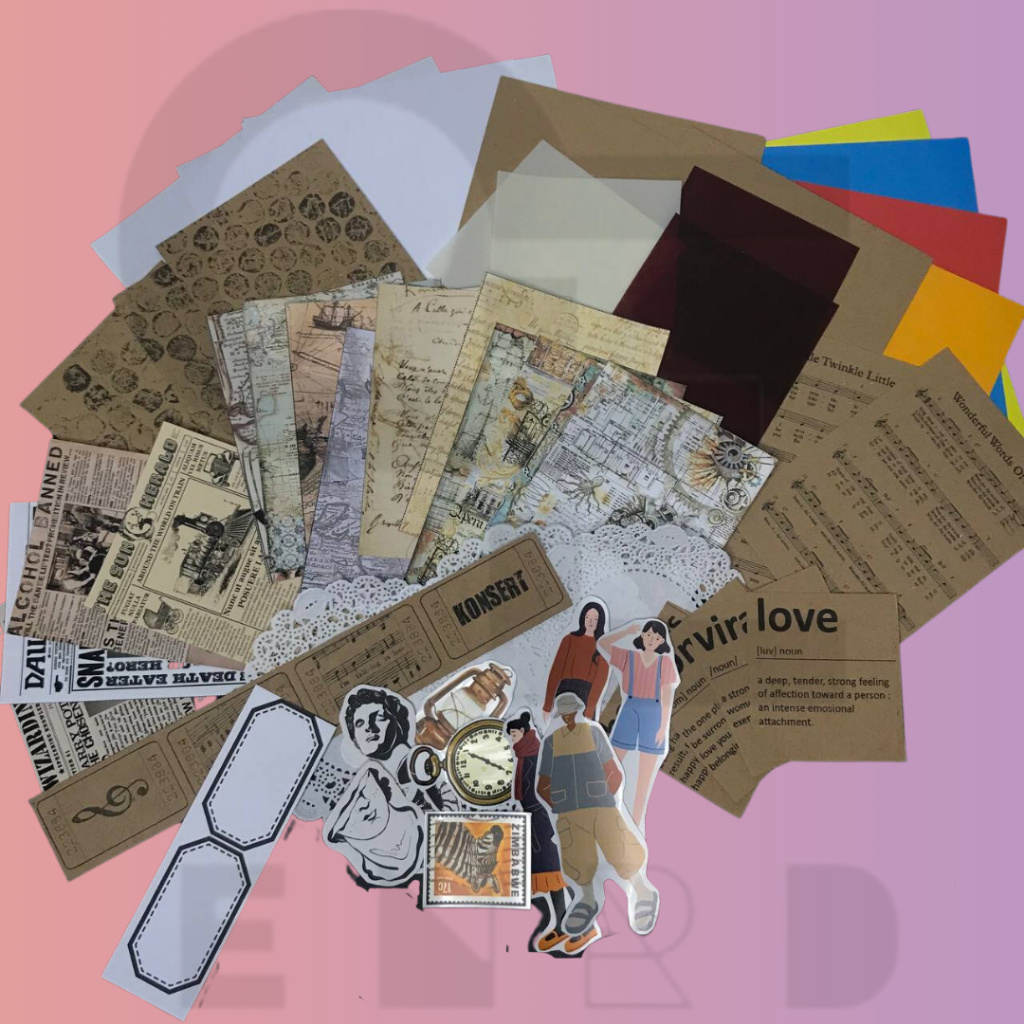 

50++pcs Journal KIT light and shadow untuk kebutuhan journaling/scrapbook/jurnal