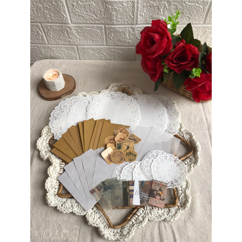 

[TGP003] 50 pcs - Journal Kit / Jurnal Kit / Paket Bujo / Journaling / Vintage Journal Kit / Aesthetic Journal Kit / Scrapbook Journaling Vintage / Bujo Penpal Bullet