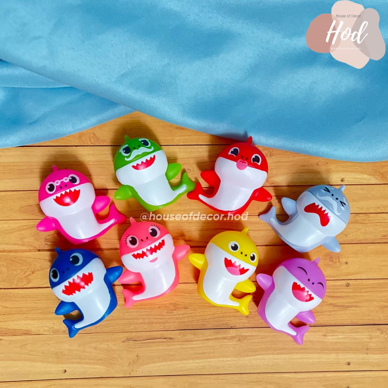 Topper Baby Shark Set Lucu Hiasan Kue Ulang Tahun Dekorasi Birthday Cake Mainan Pajangan Ikan Hiu Pa