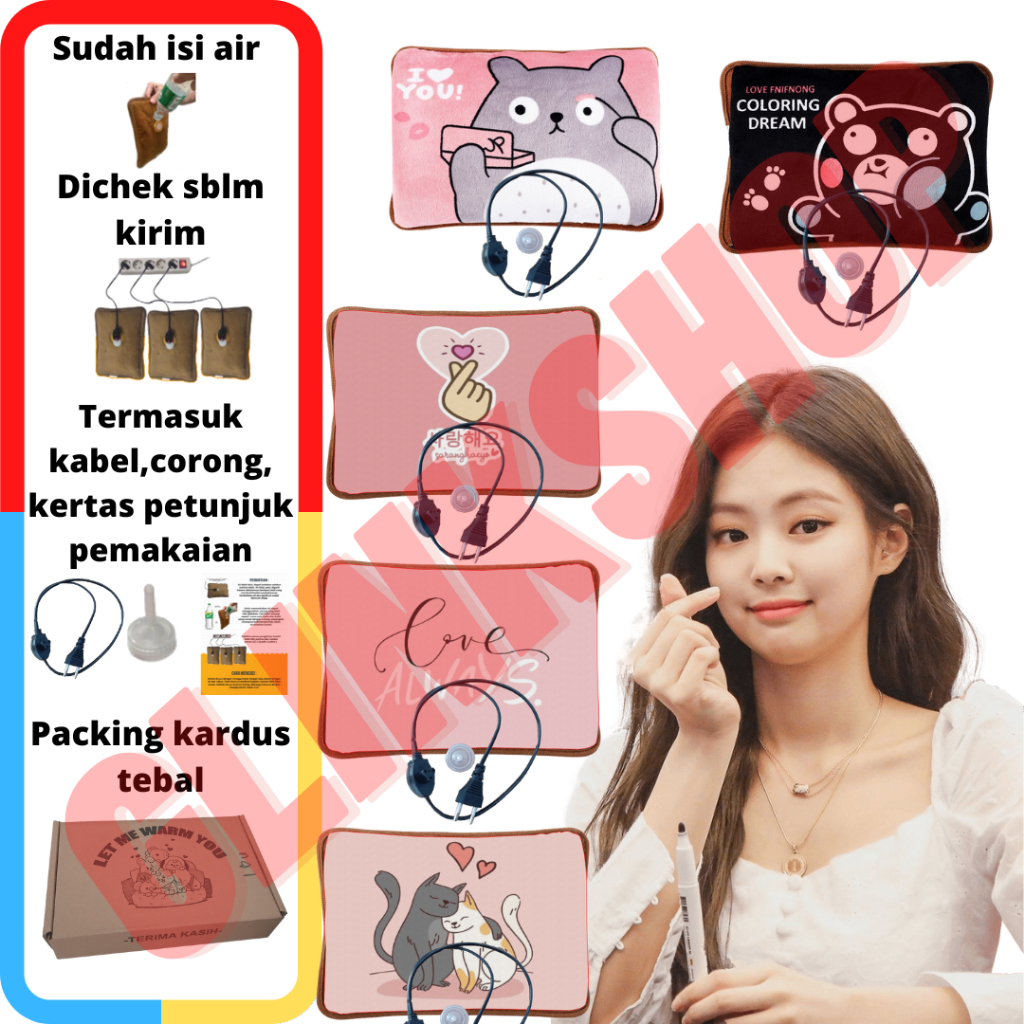 glinkshop1 Bantal Haid Menstruasi terapi air panas elektrik penghangat perut pereda nyeri covid19