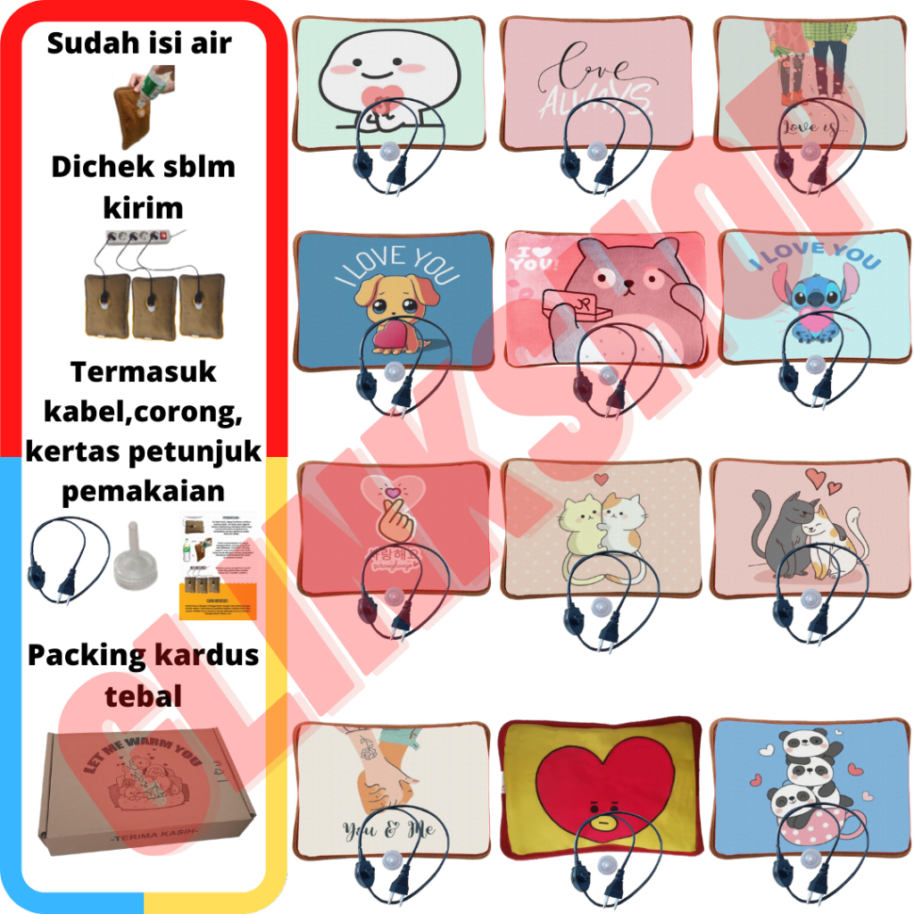 glinkshop1 Bantal Penghangat perut nyeri haid mens menstruasi datang bulan i love you pink i love u dog love always love is stich saranghaeyo cat hug 2 kucing you n me you &amp; me tata tiga panda Hadiah Pacar Istri Ibu