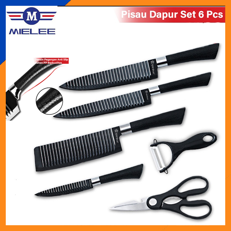Japan Pisau Dapur tajam super 1set lengkap pisau ori stein cookware 1 set Stainless Steel Pisau Set 
