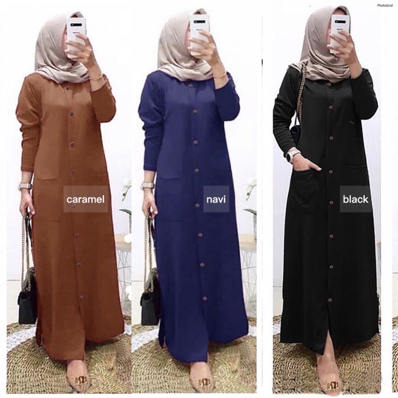 Azzahra - Gamis Wafle Milano LD100 Busui Kantong Kiri&amp;Kanan / R.5 - 187-5310