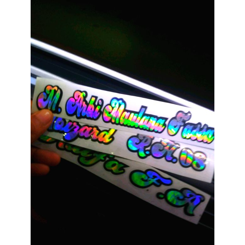 

stiker cuting hologram custom nama sendiri termurah