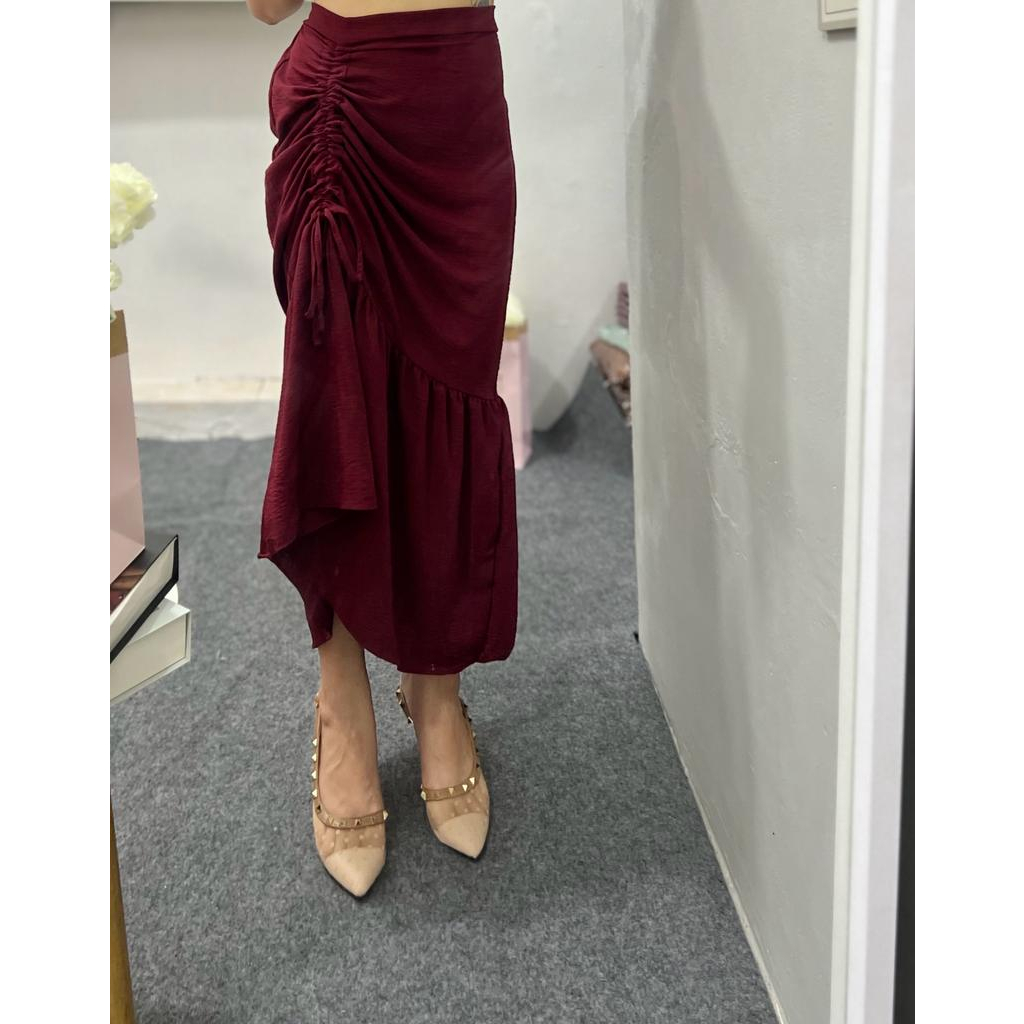 Halo_ duyung serut skirt mermaid korean style rok panjang wanita