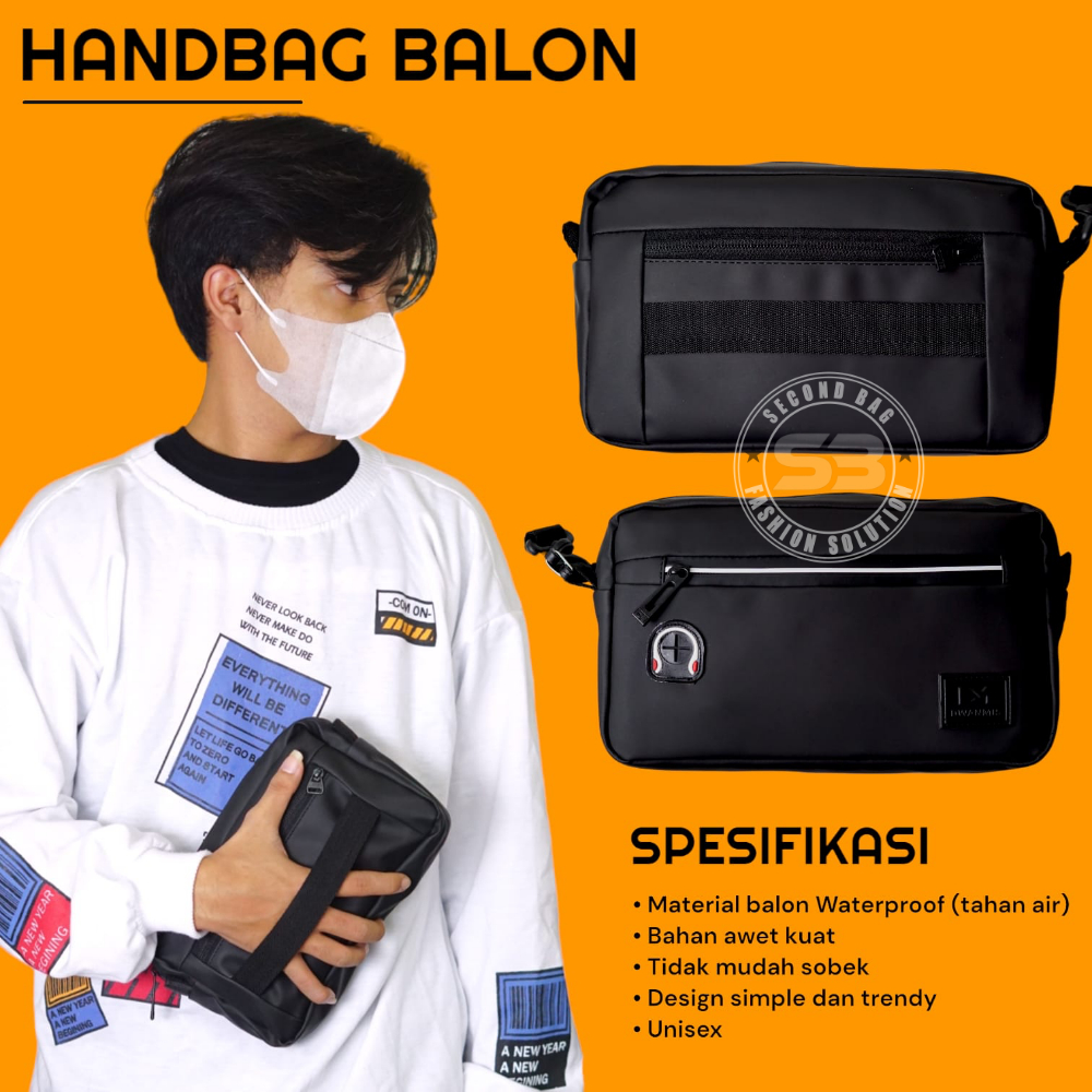 Clutch Pria Wanita ZERO Multifungsi Anti Air - Hand Bag Sling Bag Hanging Bag Bahan Balon Waterproof Halus