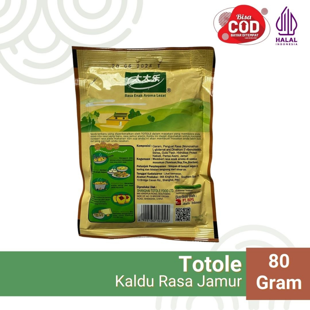 Kaldu Jamur Totole 80gr - Kaldu Jamur Vegan - HALAL